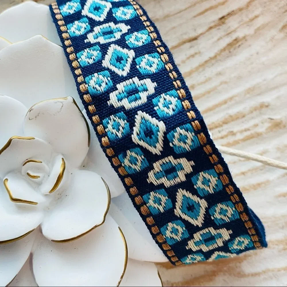 Boho Embroidered Mayan Style Adjustable Friendship Bracelet NWT